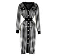 New Arrival Women's Autumn Winter Cardigan Long Sleeve Sweater Dress Casual Knitted Midi Length Button Decoration Empire