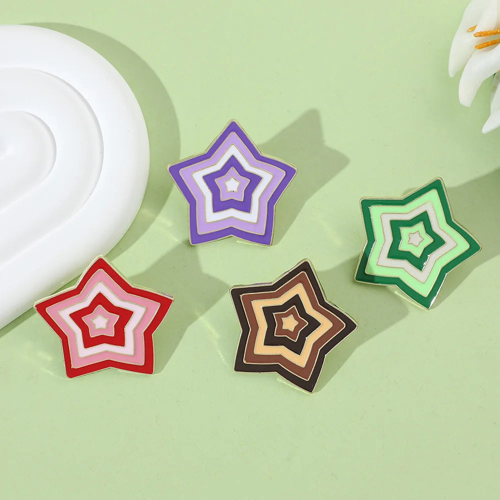 Souvenirs Colorful Soft Enamel Star Metal Theme Emblem Lapel Pins Badges Brooches Custom Five Pointed Star Enamel Lapel Pin