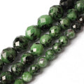 High Quality 6/8/10MM Green Round Loose Beads Faceted Epidote Rubys Zoisite for Jewelry Making MegaBDM