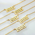 Dainty Year of Birth Number Pendant 18k Gold Plated Filled 316L Stainless Steel Jewelry Old English Birth Year Necklace