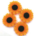 Sunflower Shaped Resin Cabochon Flat Back Beads Spacer for Handmade Craftwork Decoration Spacer Room Ornaments