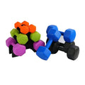Wholesale Manufacturer Hex Dumbbell 1-10KG Cement Sand Filled PVC Coated Plastic Coating Hexagonal Dumbbell