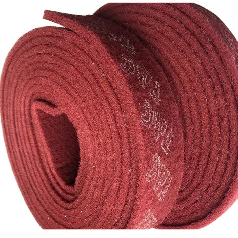 7447 Red Industrial Scrub Pad Roll Non-Woven Nylon Cleaning Abrasive Wheel Raw Material Belt Polishing Pad