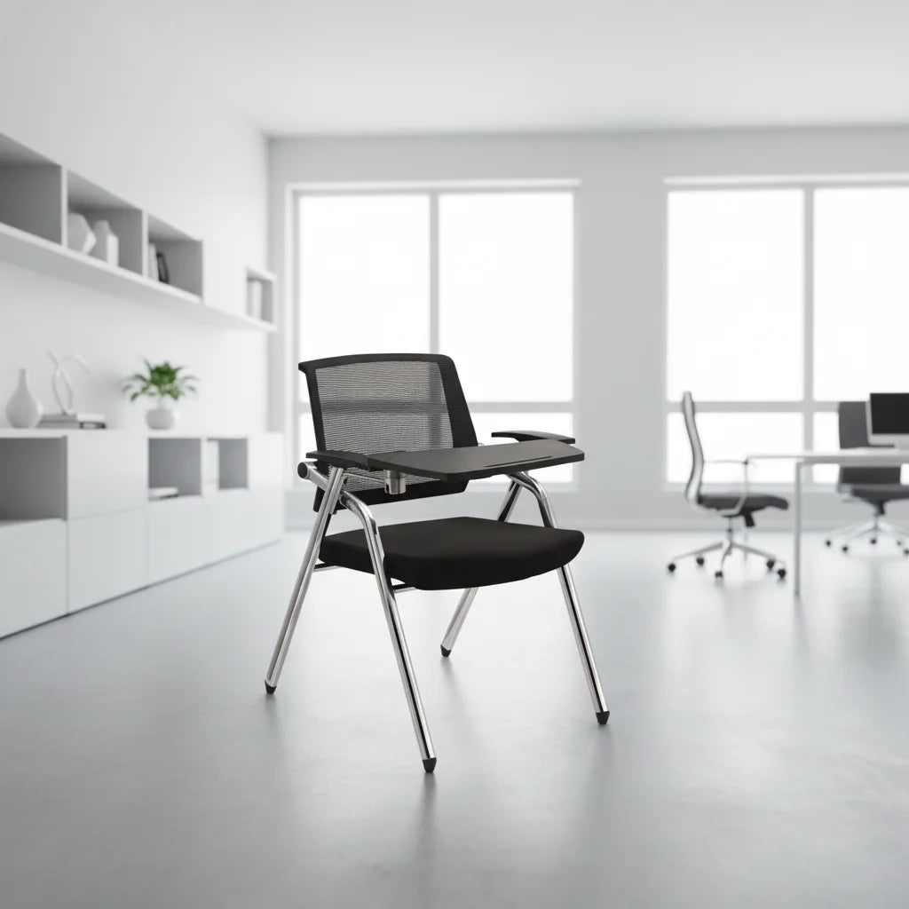 Modern Design Metal Training Room Chairs Foldable School Chairs with Writing Pad Stackable for Hospital Home Office Bedroom Use