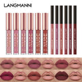 Langmanni Lip Gloss Lipliner Combination 2 Pcs Waterproof Matte Lip Gloss Set