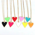 NM1056 2021 Fashion Spring Jewelry Gold Plated Enamel Love Heart Pendant Chain Necklace Valentine's Day Gift for Lover Mom