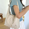 Soft PU Leather Women's Commuter Shoulder Bags Casual Bowknot Female Tote Underarm Bag Solid Color Ladies Handbags with Purse
