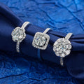 Fine Jewelry Adjustable Fashion Wedding Bands Couple Lover Rings 925 Sterling Silver Solitaire Moissanite Engagement Rings