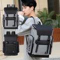 Korean Style Flap Top Buckle Black Letters Waterproof Large Capacity Department Multi-compartment Student School Backpack