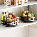 360 Rotating Spice Rack Kitchen Seasoning Standing Storage Shelf Organizer Carbon Steel Spice Can Storage