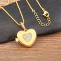 QIKU Heart/Round Shape Virgin Mary Pendant Copper Zircon Women Openable Put Picture Religious Necklace Jewelry Mother's Day Gift
