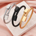 Nabest Stainless Steel Geometric Cable Wire Twists Bangles Jewelry PVD Plated Waterproof Women Men Bracelet and Bangle