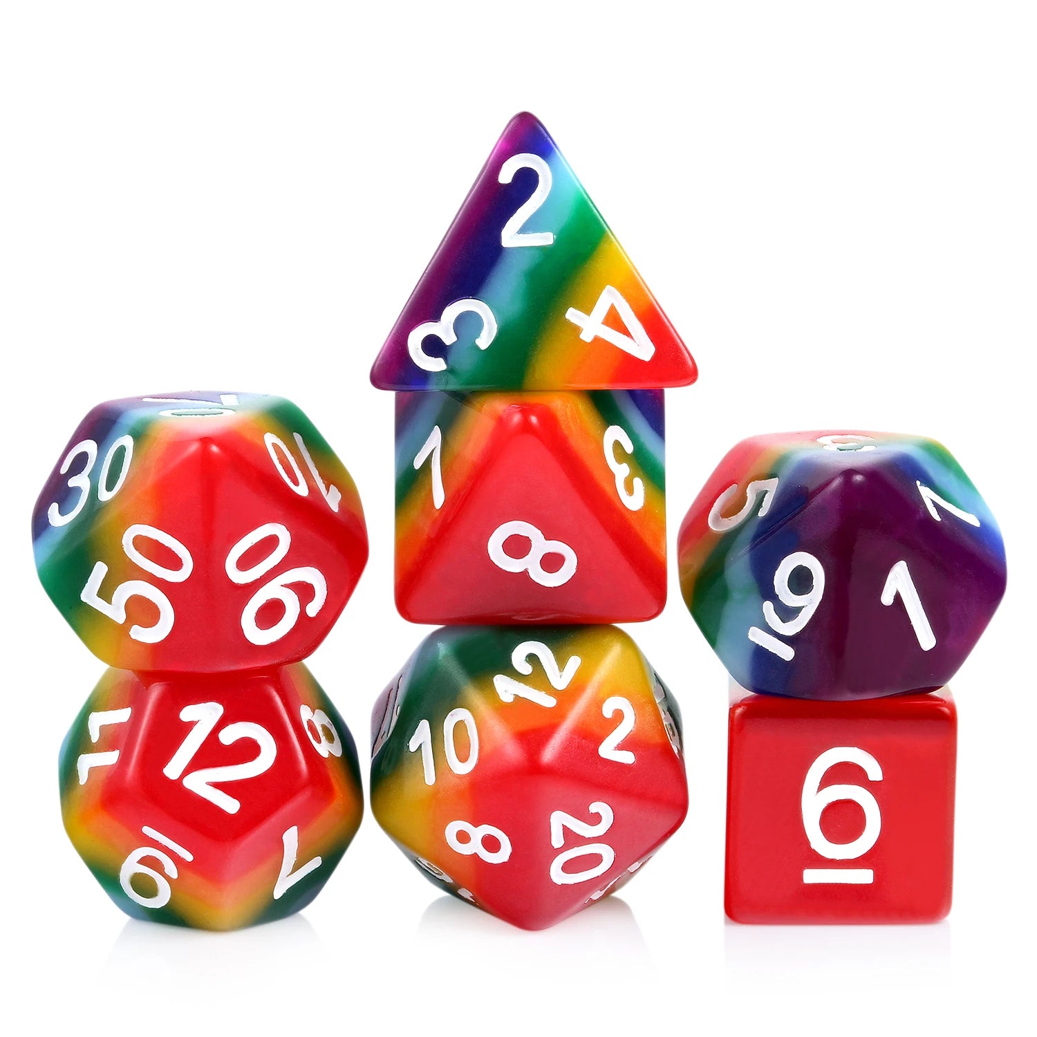 Factory Wholesale D&D Role Playing Games DND Resin Dice Rainbow for Dungeons and Dragons Table Game