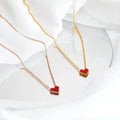 Hot Sale 18K Gold Stainless Steel Jewelry Wholesale Heart Enamel Pendant Necklace High Quality Necklace for Women