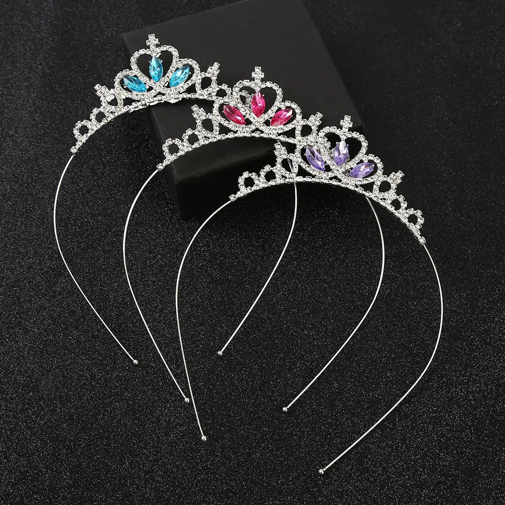Newly Designed Alloy Metal Diamond Birthday Crown Children's Princess Hair Accessories