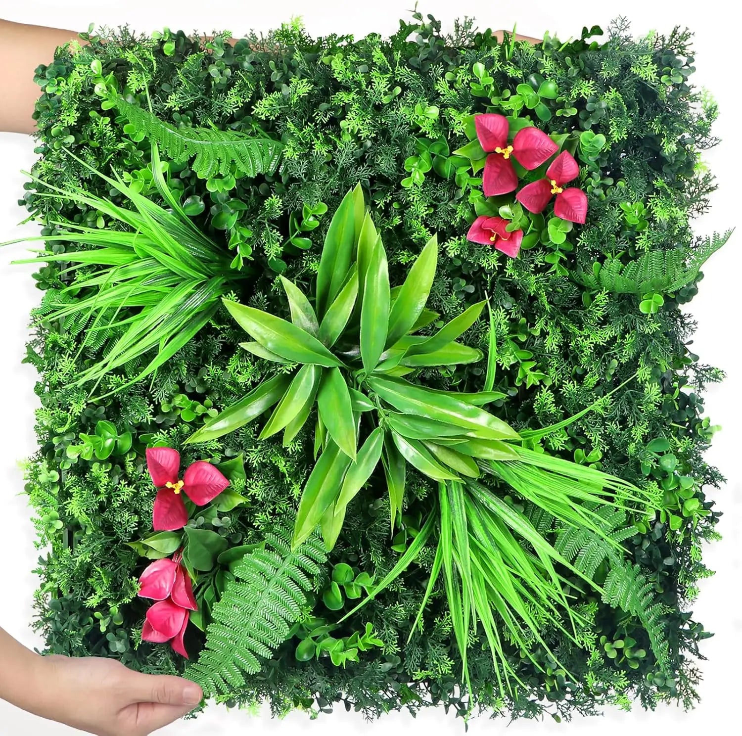 UV Protected Greenery Plant Wall Decor Indoor/Outdoor Grass Wall Backdrop for Garden and Backyard for Easter Decorations