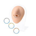 Newest Rock Style Opal Stone 16G ASTM F136 Titanium Piercing Body Jewelry Ear Cartilage Septum Clicker Hinged Nose Ring Hoop