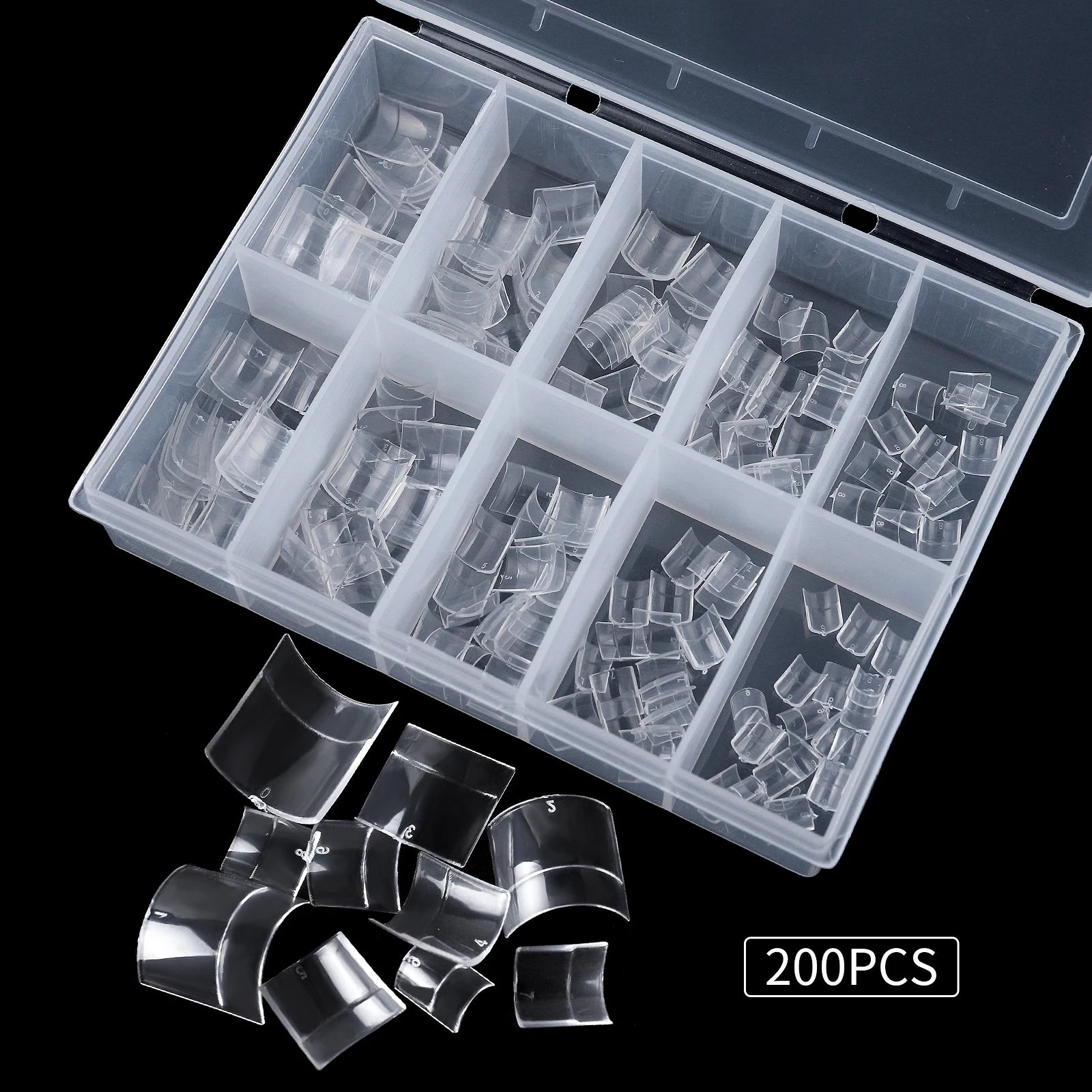 Manicure Short French Half Cover 200pcs/boxed Natural Transparent square Nail Tips Factory Wholesale
