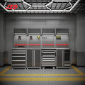 JZD Tool Storage Cabinets Heavy Duty Workbench Garage Storage Cabinet System Tool Trolley with Tools Set Box Tool Cart Trolley