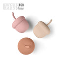 Hot Sale BPA Free Eco Friendly Baby Food Grade Reusable Simple Hot Sell Chestnut Baby Silicone Cup With Straw