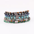 New Cute Design Natural Stone Bracelet Men Hematite Spacers Elastic Beaded Men Bracelet With Custom Logo JBS12613