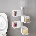 HelloWorld 2021 New Fashion Creative Portable Storage Box Nail-free Wall-mounted Salt Msg Seasoning Rotating Seasoning Box With Spoon