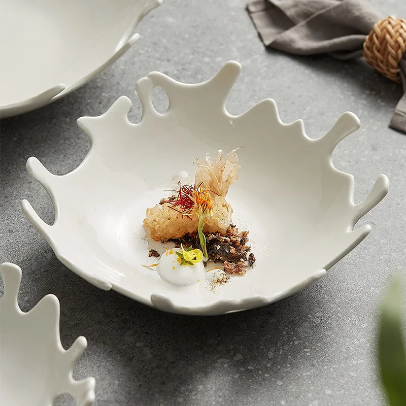 Eco-Friendly Ceramic Plates for Restaurant Hotel Western Japanese Dishes Creative Molecular Gastronomy Concept Irregular