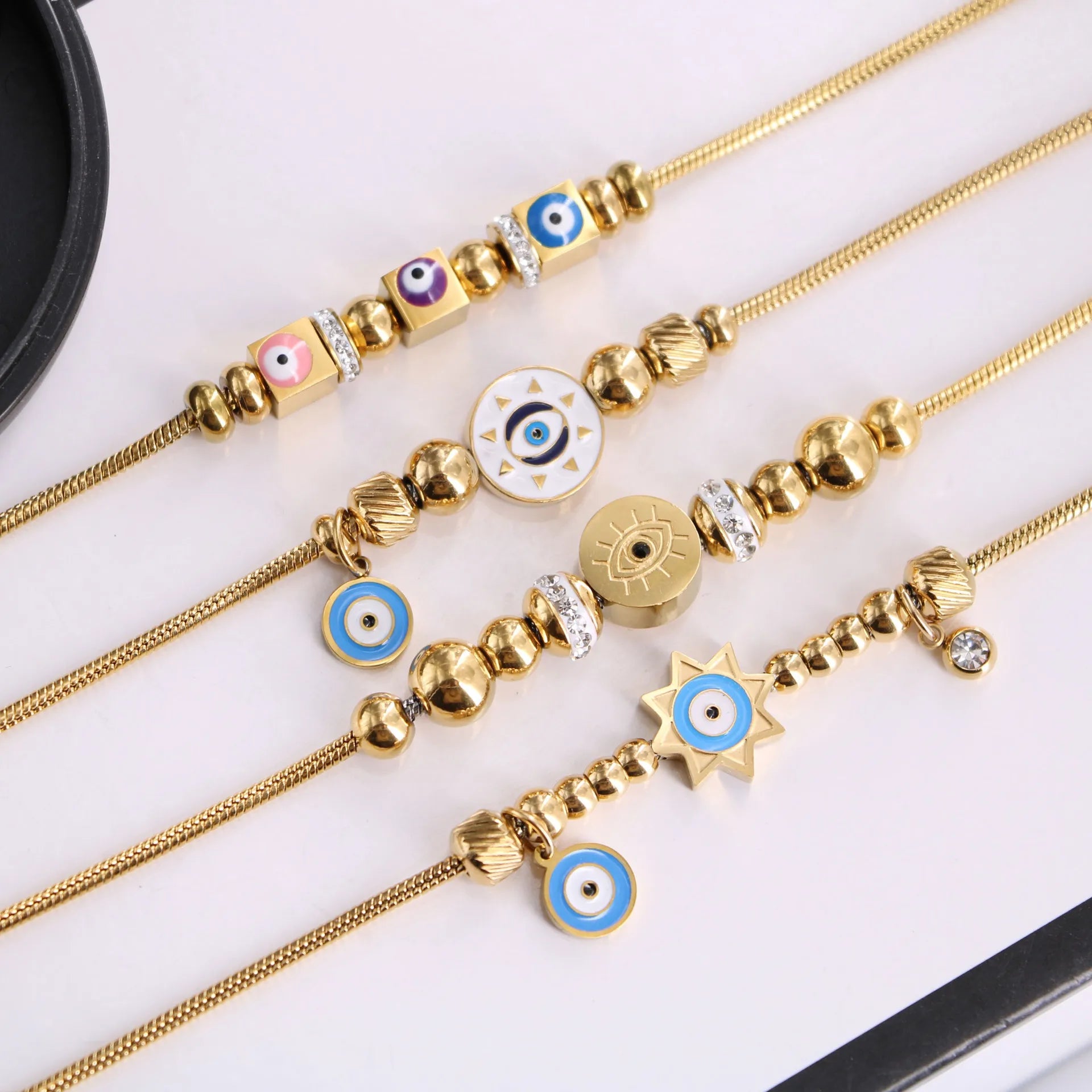 Gold Plated Cute Tiny Charm Dainty Chain Handmade Fashion Jewelry Bracelet for Women