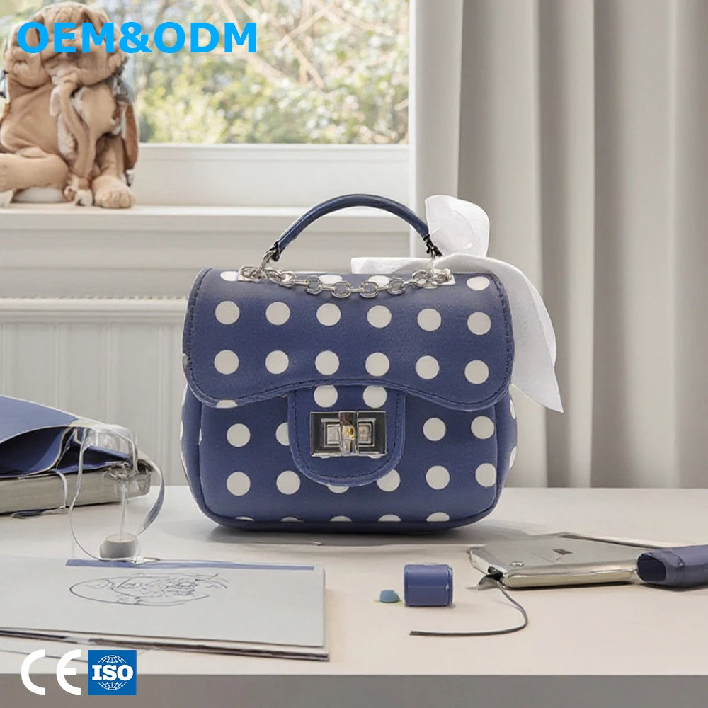 3007 Ready to Ship Waterproof Crossbody Bag Manufacturer Pu Leather Mini Custom Dot Printed Hand Bags Shoulder Girls Bag