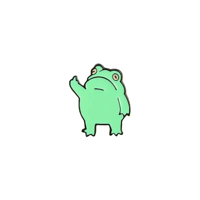 Little Frog Enamel Pins Cute Cartoon Creative Cute Cute for Jackets Backpack Shirt Lapel Badges Pins Creative Cowboy Goose