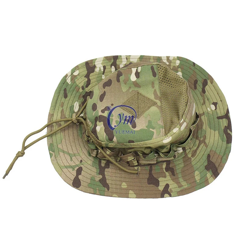 Camo Boonie Hat for Men Women Tactical Wide Brim Bucket Hats Jungle Sun Cap for Fishing Hunting Safari