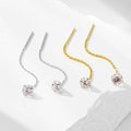 Wholesale Fashion Earring Jewelry 925 Sterling Silver Gold Plated Round Zircon Threader Long Chain Tassel Fine Earrings