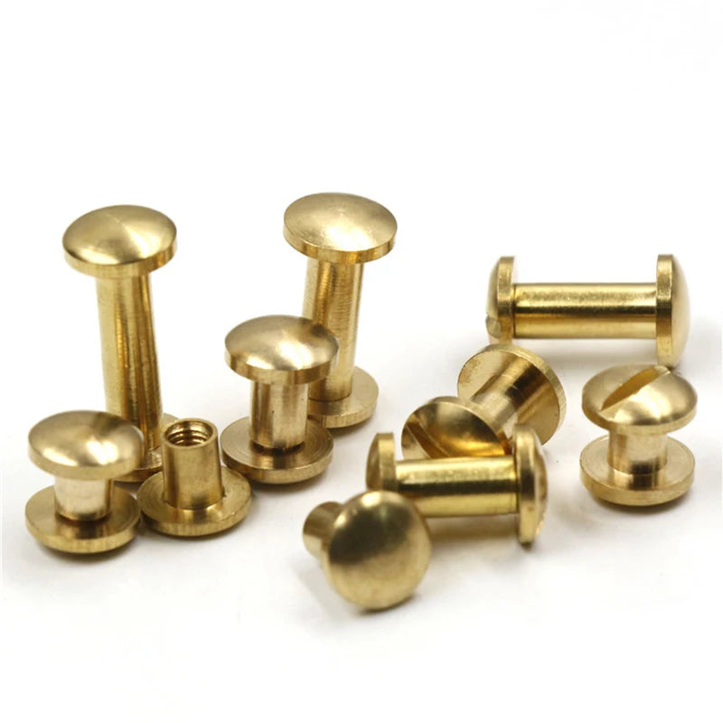 Fasteners Dome Cap Brass Binding Chicago Screws Nail Stud Rivets for Photo Album Leather Craft Studs Belt Wallet