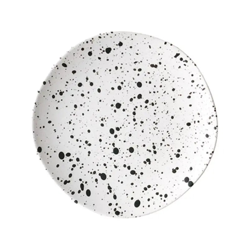 Solhui Irregular Ink Splashed Ceramic Dish Plates Speckled Home Dinnerware