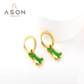 Ason Wholesale Dinosaur  Hoop Earrings Custom Cute Animal Pendant Earrings Hoop for Ladies and Girls
