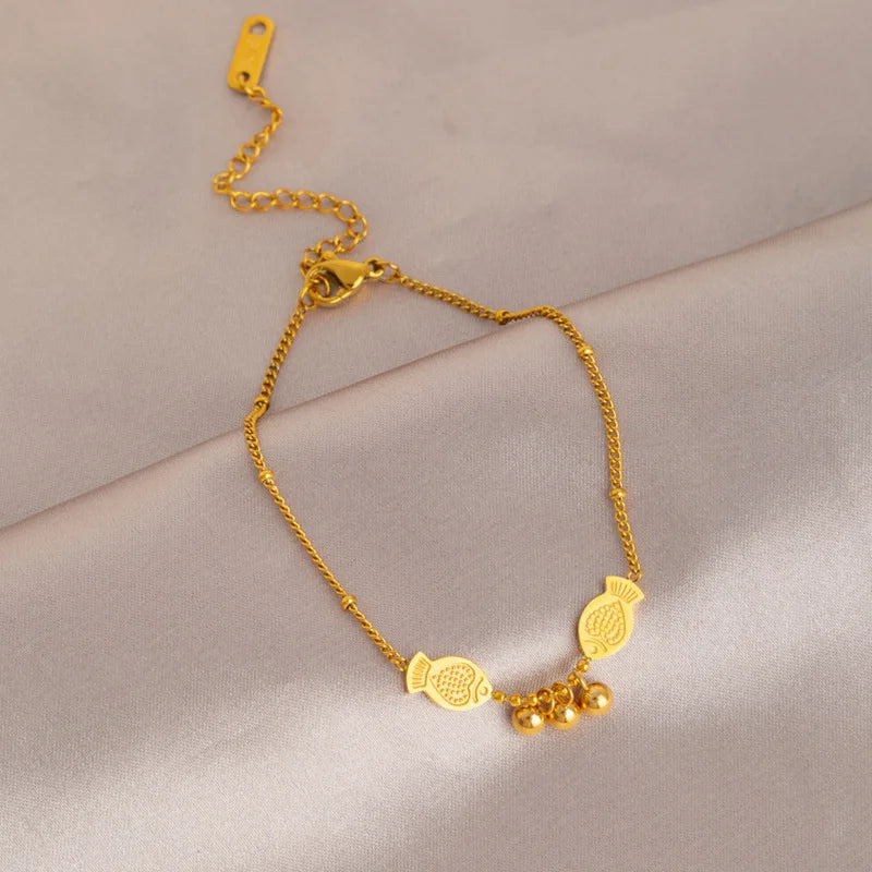 DAIHE Golden Pisces Bell Bracelet 2025 New High End Non Fading Handpiece
