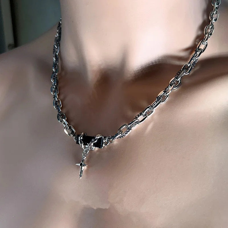 Men's Necklace with Niche Design High-end Hip-hop Wrapping and Layering Versatile High Street Collarbone Chain