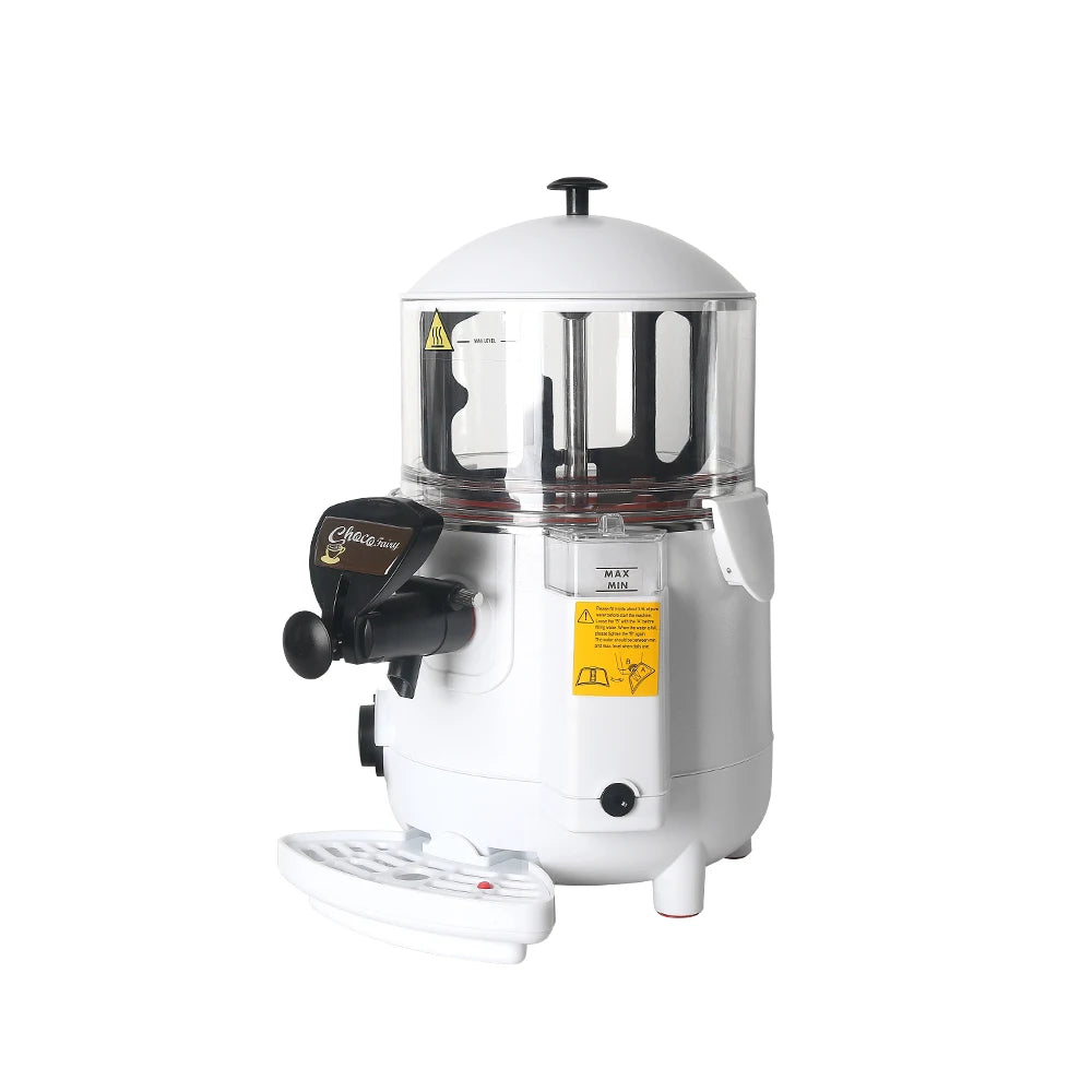 GZKITCHEN Hot Chocolate Dispenser Water Bath System 5L Hot Beverage Coffee Milktea Mixer Hot Chocolate Warmer Machine White