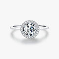 Classic Prong Setting CZ Jewelry 925 Sterling Silver Round Brilliant Cut 1.5CT Delicate Luxury Wedding Band Ring for Women