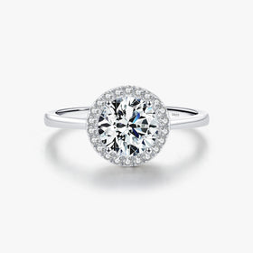 Classic Prong Setting CZ Jewelry 925 Sterling Silver Round Brilliant Cut 1.5CT Delicate Luxury Wedding Band Ring for Women