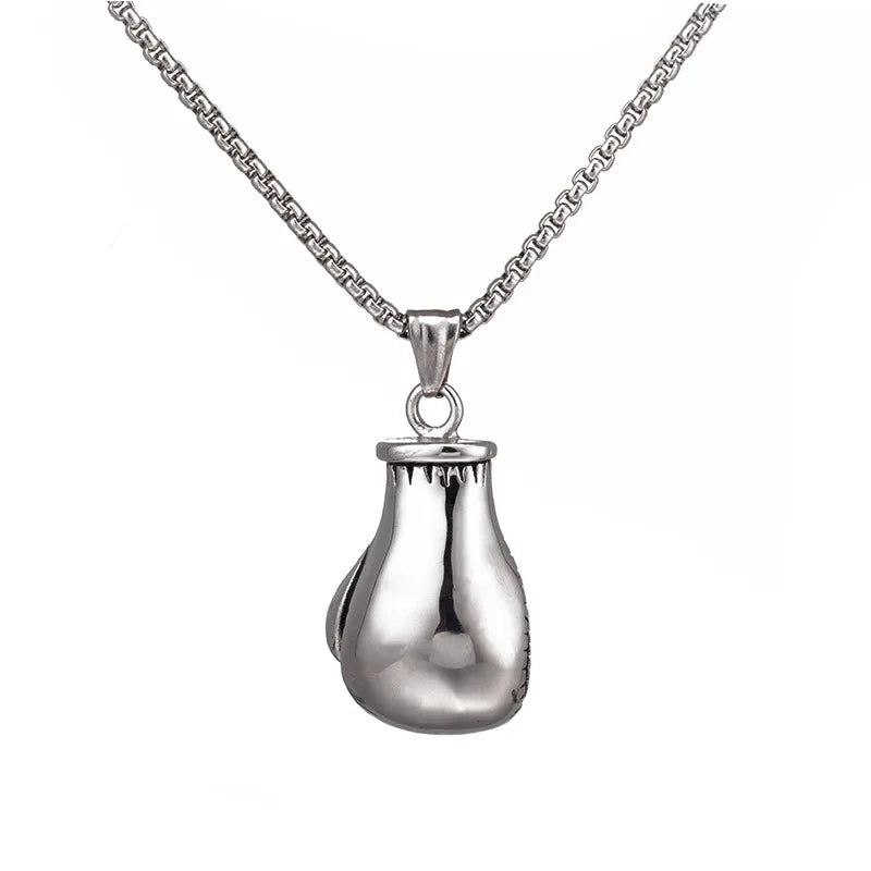 Fashion Stainless Steel Hand Shape Pendant Necklaces Individualized Fitness Sports & Boxing Fine Pendants & Charms