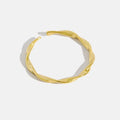 925 Sterling Silver Simple Gold Color Twist Line Wave Free Size Finger Ring for Women Fine Jewelry Accessories