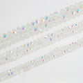 Zhubi 4/6/8MM Faceted Rondelle Glass Beads Half AB Coating Crystals Loose Beads for Jewelry Making Necklace Bracelet Crafts