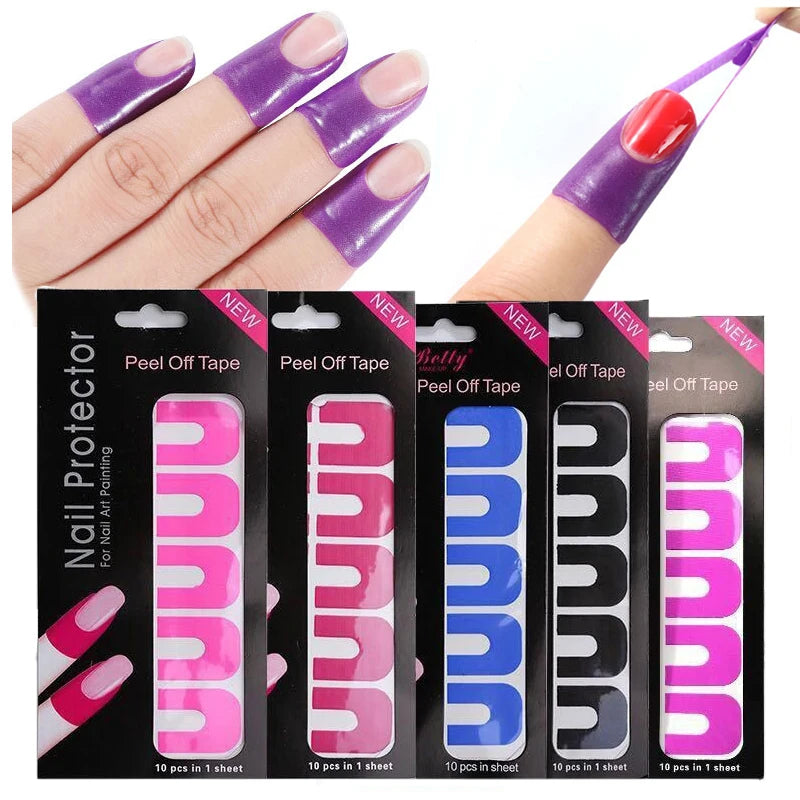 Hot Sale  Manicure U-shape Finger Cover Nail Tool Stickers Anti-overflow Polish Peel Off Nail Protector With Wholesale Price