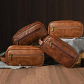 Custom logo Leather Mens Cosmetic Bag Toilet Bag Waterproof Dopp Kit Toiletry Bag for Toiletry Organizer