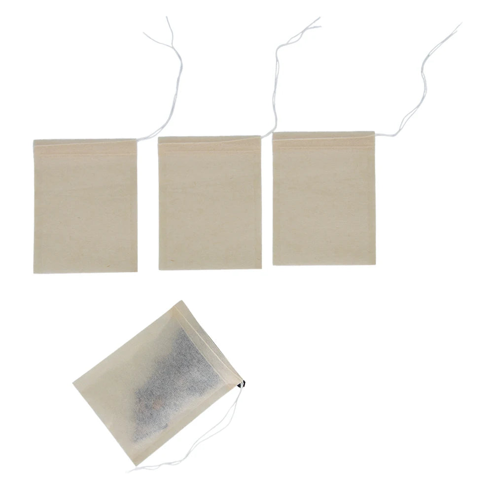 YIREEN'S Degradable 70x90mm Brown Hemp String Individual Tea Coffee Filters Disposable Chlorine-Free Paper Packaging Printing