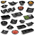 Wholesale Japanese Black Matte Plastic Seasoning Sauce Dish Melamine Soy Sauce Dish
