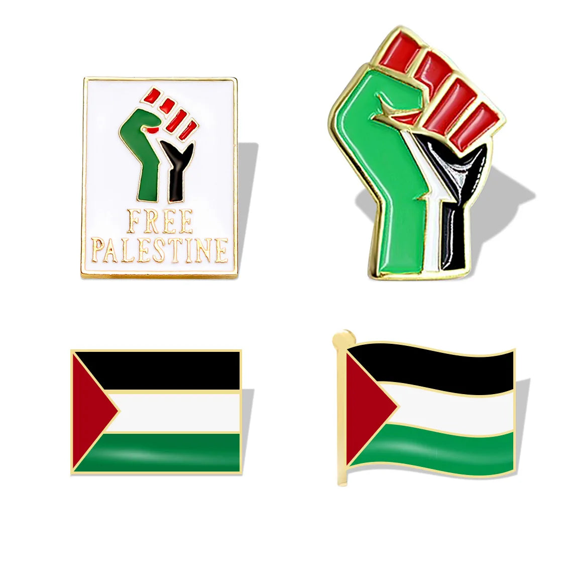 Hot Selling Enamel Palestine Flag Metal Pin Palestine Brooch