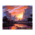 Paint by Numbers for Adults DIY Oil Paint by Number Kits for Beginners on Canvas Rolled 16x20" (Sunset Deer) Wall Decoration