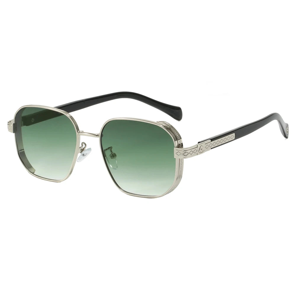 New Retro Custom Square Metal Steam Punk Sunglasses Hip Hop Personalized Steam Punk Sunglasses